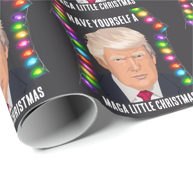 DONALD TRUMP MAGA KLEINE Weihnachtsverpackung Papi Geschenkpapier (Rolleneckpunkt)