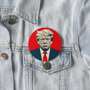 Donald Trump MAGA Red & Navy Car Magent Button