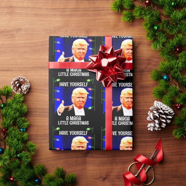 DONALD TRUMP MAGA WENIG FRÜHSTÜCKSBUCH GESCHENKPAPIER (Feiertagsgeschenk)