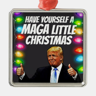DONALD TRUMP MAGA WENIG Weihnachten Ornament Aus Metall