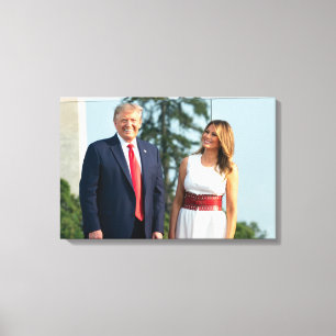 Donald Trump & Melania 4. Juli 2020 Leinwanddruck