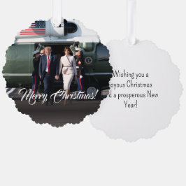 Donald Trump & Melania Militärische Weihnachtszeit Ornament Karte