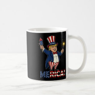 Donald Trump Merica 4. Juli Feuerwerk Patrioti Kaffeetasse