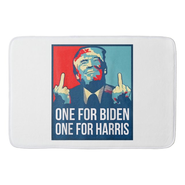 Donald Trump Middle Finger Biden Harris America Re Badematte (Vorderseite)