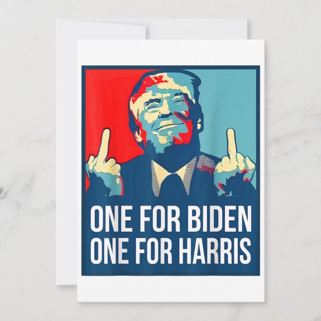 Donald Trump Middle Finger Biden Harris America Re Einladung (Vorderseite)