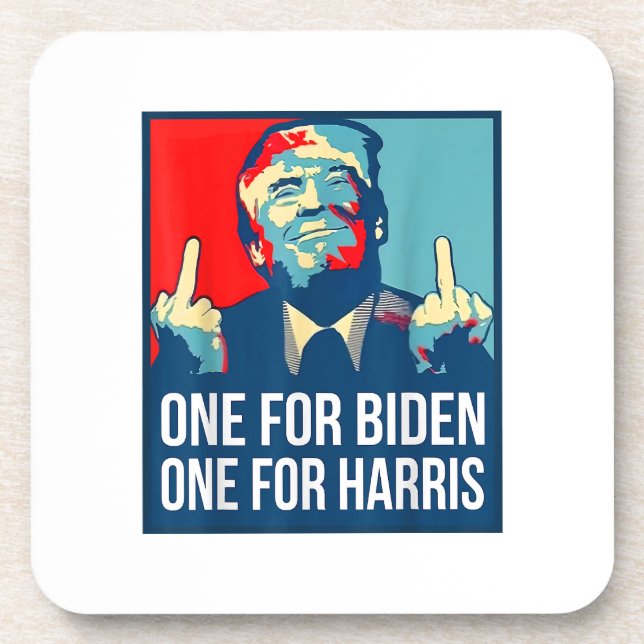 Donald Trump Middle Finger Biden Harris America Re Getränkeuntersetzer (Vorderseite)