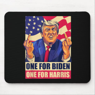 Donald Trump Middle Finger Biden Harris America Re Mousepad
