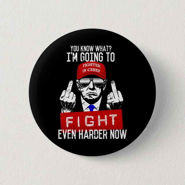 Donald Trump Middle Finger Dreht ab Pro Republ Button (Vorderseite)