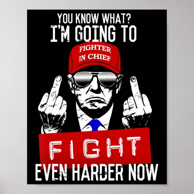 Donald Trump Middle Finger Flipping Off Pro Republ Poster (Vorne)