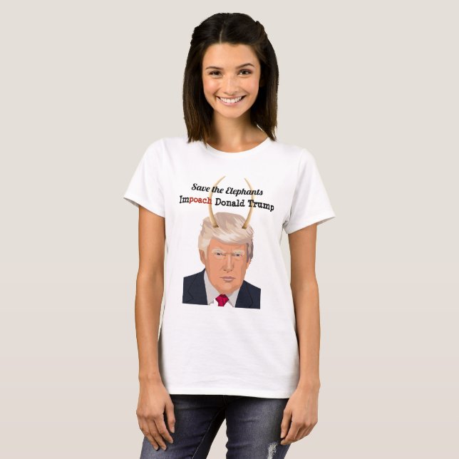 Donald Trump mit Elefant-Trumpf-Teufel-Hörnern T-Shirt (Vorne ganz)