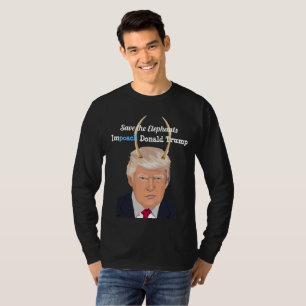 Donald Trump mit Elefant-Trumpf-Teufel-Hörnern T-Shirt