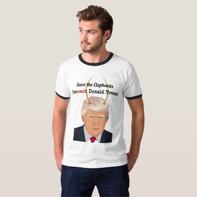 Donald Trump mit Elephant Trump Devil Horns T-Shirt (Vorne ganz)