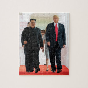 Donald Trump mit Kim Jong Un in Singapur Puzzle