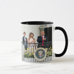 Donald Trump, mit Melania u. Barron am Weißen Hau Tasse