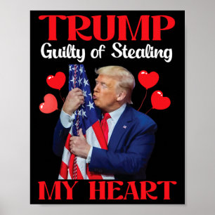 Donald Trump mit US-Flagge Trump schuldig des Steh Poster