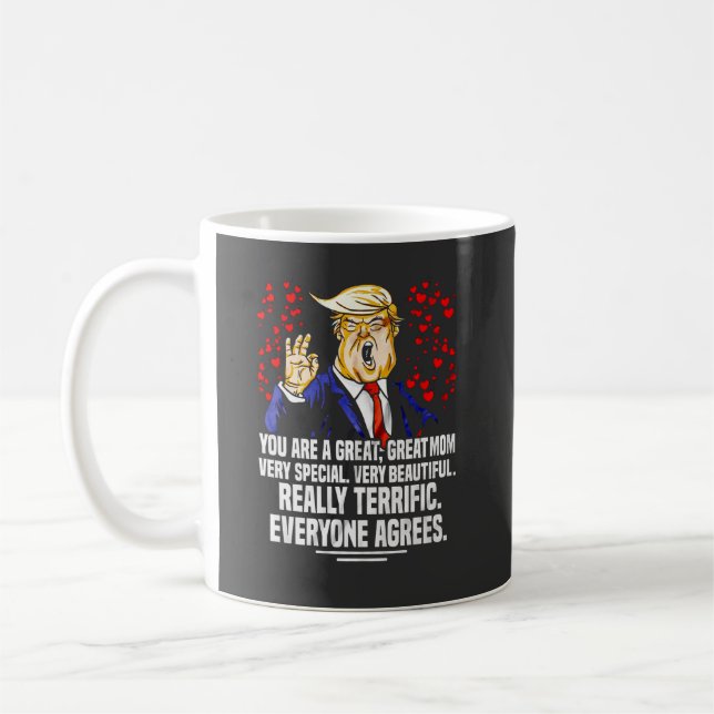 Donald Trump Mothers Day T Shirt, Geschenk für Mam Kaffeetasse (Links)