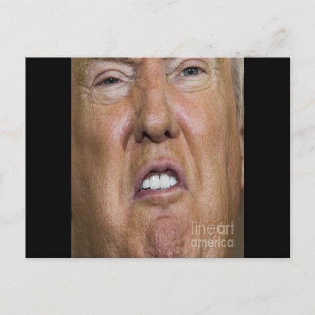 Donald Trump Mouth Teeth Biting Postkarte (Vorderseite)