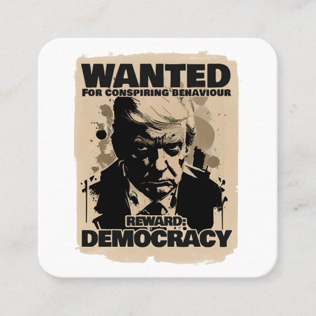 Donald Trump Mugshot Gewollt Poster - Georgia Coun Quadratische Visitenkarte (Vorderseite)