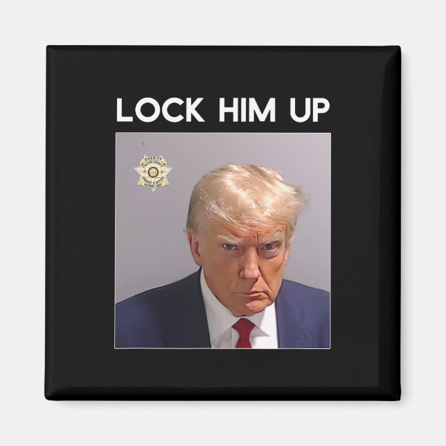 Donald Trump Mugshot Lock Ihn Up Trump Tasse Shot Magnet (Vorne)