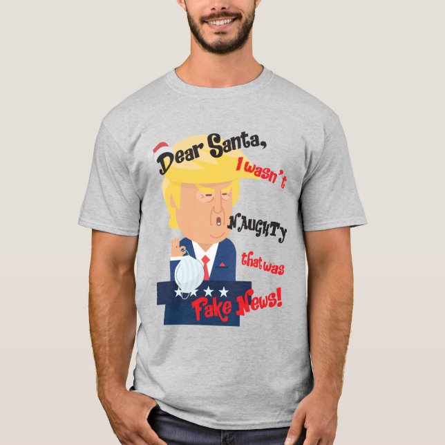 Donald Trump Naught Weihnachtsmaske T-Shirt (Vorderseite)