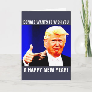 DONALD TRUMP NEUE JAHRE GREETING CARD FEIERTAGSKARTE