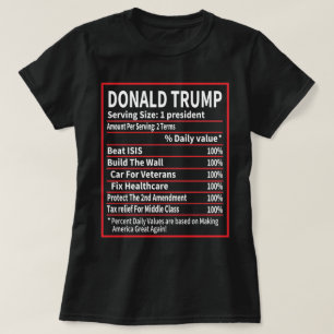 Donald Trump Nutrition Facts - Funny Christmas  T-Shirt