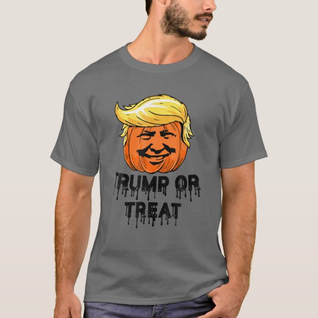 Donald Trump oder Leckerei Beängstigenden Pumpkin  T-Shirt (Vorderseite)
