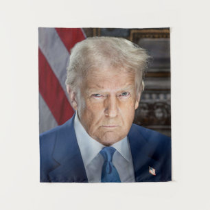 Donald Trump Offiziell Präsident Portrait Foto Wandteppich