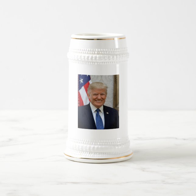 Donald Trump Offizieller Präsident Portrait-Wahl Bierglas (Mittel)