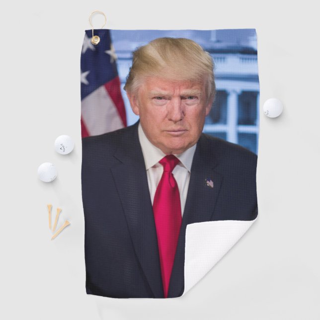 Donald Trump Offizielles Präsidentenportrait Golfhandtuch (Insitu)