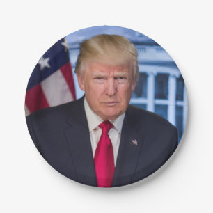 Donald Trump Offizielles Präsidentenportrait Pappteller