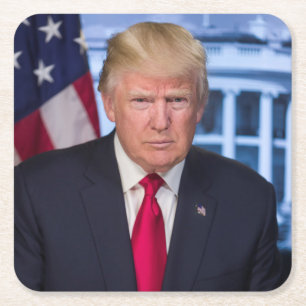Donald Trump Offizielles Präsidentenportrait Rechteckiger Pappuntersetzer