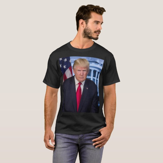Donald Trump Offizielles Präsidentenportrait T-Shirt (Vorne ganz)
