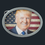 Donald Trump Ovale Gürtelschnalle<br><div class="desc">Porträt von Donald Trump,  das auf verschiedene Einzelteile gesetzt werden kann</div>