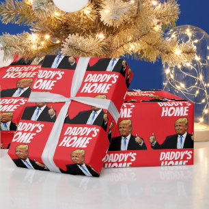 DONALD TRUMP PAPAS WEIHNACHTEN ZUHAUSE GESCHENKPAPIER