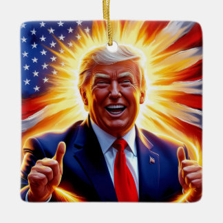 Donald Trump Patriotic American Flag Ornament