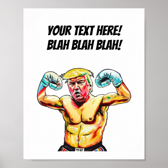 Donald Trump Patriotic Boxing Präsident Portrait Poster (Vorne)