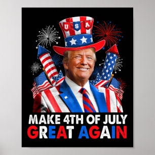 Donald Trump Patriotic Feuerwerk machen 4. Juli G Poster