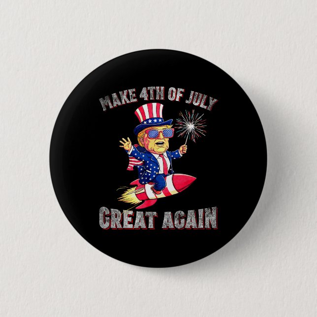 Donald Trump Patriotic Firework Make 4th Of July G Button (Vorderseite)