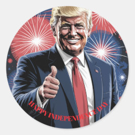 Donald Trump Patriotic Fireworks Celebration Runder Aufkleber