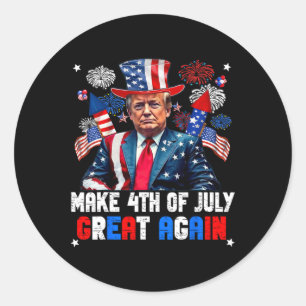 Donald Trump Patriotisches Feuerwerk Macht 4. Juli Runder Aufkleber