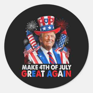 Donald Trump Patriotisches Feuerwerk Macht 4. Juli Runder Aufkleber