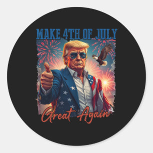 Donald Trump Patriotisches Feuerwerk macht 4. Juli Runder Aufkleber