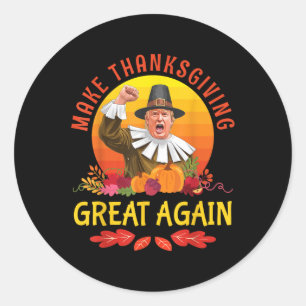 Donald Trump Pilgrim Costume Make Erntedank Gre Runder Aufkleber