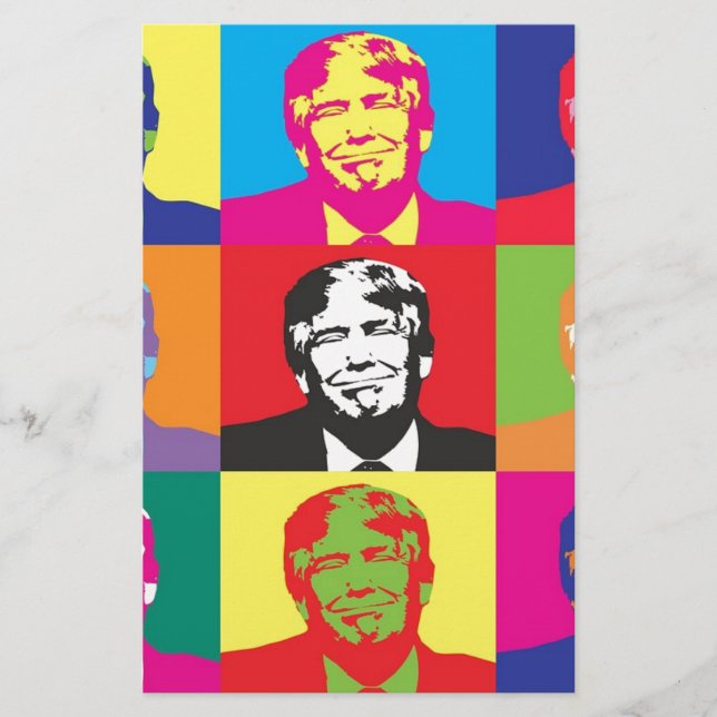 Donald Trump Pop Art Briefpapier (Vorderseite)