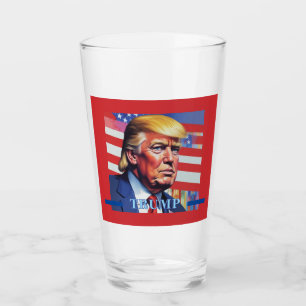 Donald Trump Pop Art Glas
