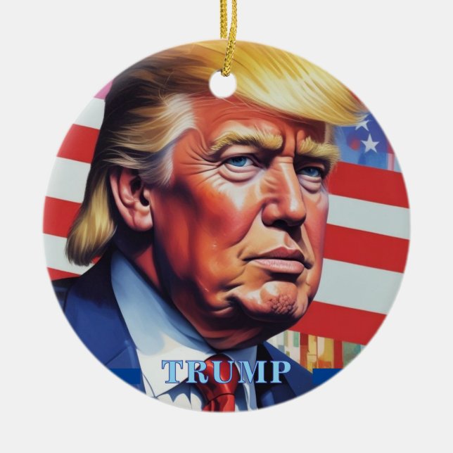 Donald Trump Pop Art Keramik Ornament (Vorne)
