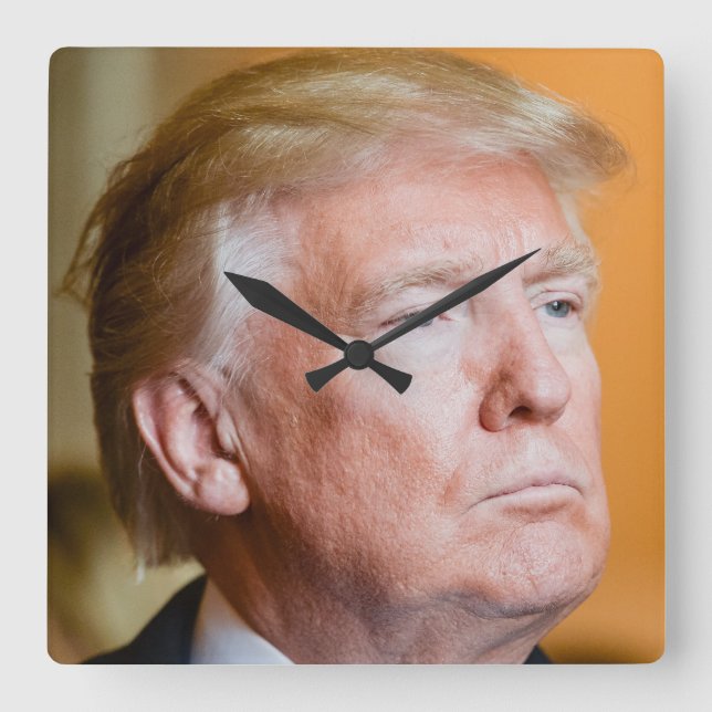 Donald Trump Portrait Quadratische Wanduhr (Vorderseite)
