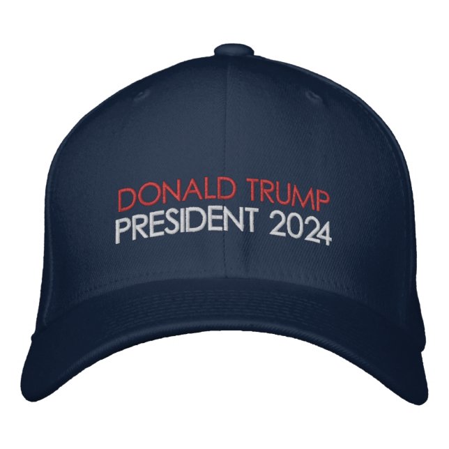 Donald Trump Präsident 2024 Bestickte Baseballkappe (Vorderseite)