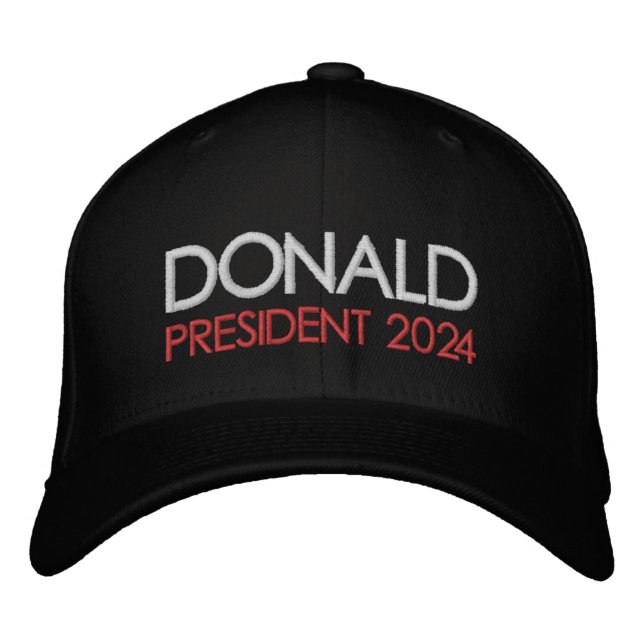 Donald Trump Präsident 2024 Bestickte Baseballkappe (Vorderseite)